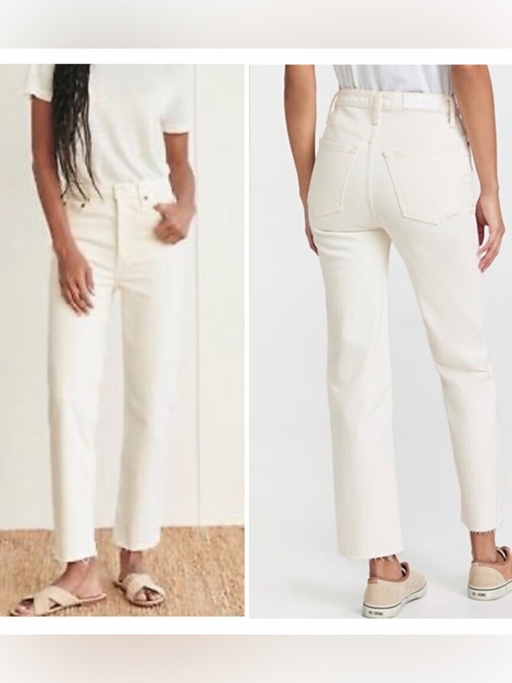 Re/Done Originals 90s High Rise Ankle Crop Vintage White
